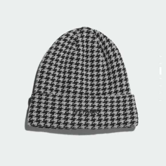 NWT Adidas Ivy Park Houndstooth Knit Beanie Black Grey Size OS
